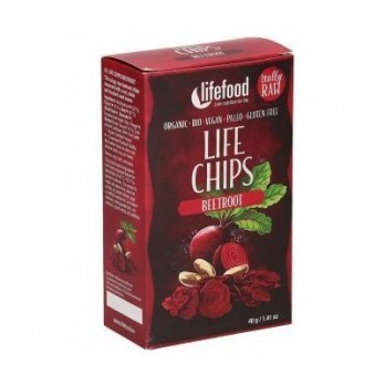  Life Chips din sfecla rosie raw bio, Lifefood , 40gr 