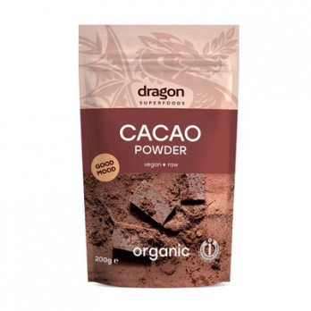 Cacao pudra raw bio, Dragon Superfoods, 200gr