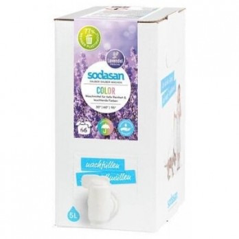 Detergent bio lichid rufe albe si color lavanda Sodasan, 5L
