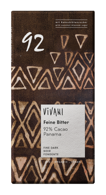  Ciocolata neagra, Panama 92% cacao, 80g, Vivani