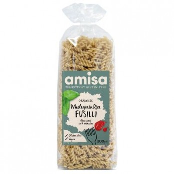  Fusilli din orez integral fara gluten bio, Amisa, 500gr