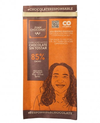 Ciocolata neagra 85% cacao neprajita, Juan Choconat, 65gr