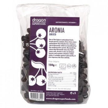 Aronia fructe uscate bio, Dragon Superfoods, 150gr